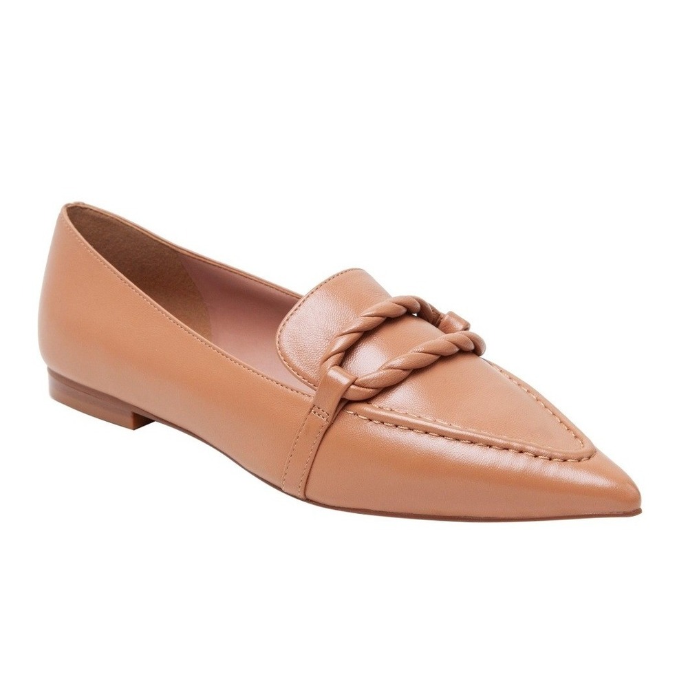 Linea Paolo Matisse Desert Leather Pointed Toe Braided Loafer Flats 9.5M